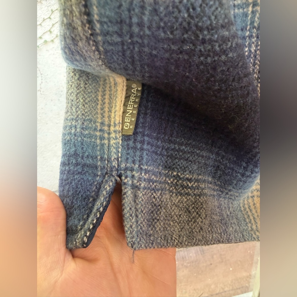 Vintage 90s Generra Reserve Wool Blend Blue & White Plaid Gorpcore Grunge Vest - Picture 10 of 12